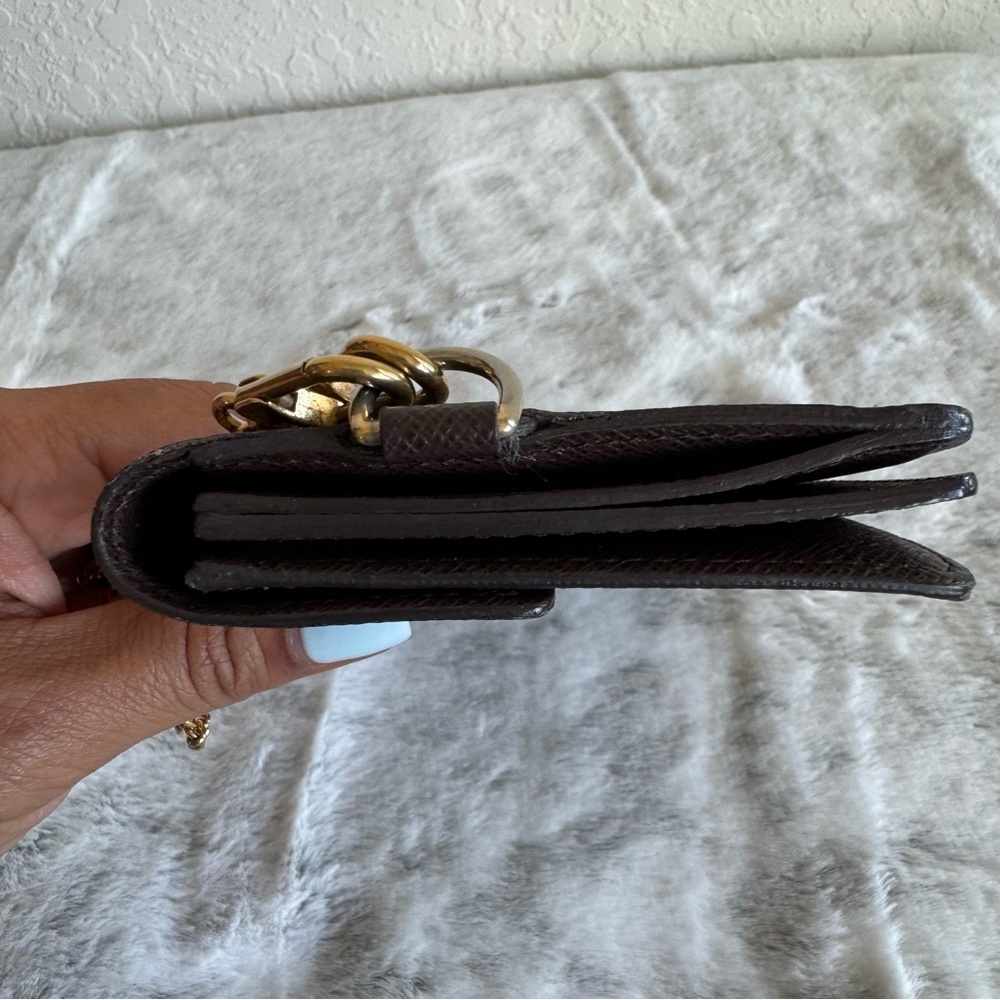 Louis Vuitton Damier Ebene Accordeon Long Wallet with Chain. P0230 - Picture 10 of 17